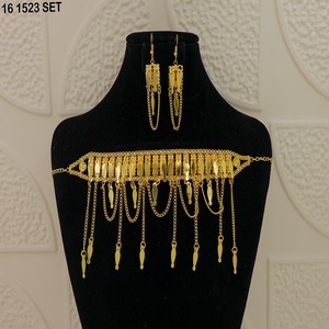 Ensemble de colliers arabes, bijoux du Moyen-Orient, collier en or de Dubaï, collier plaqué or, ensemble arabe traditionnel - Product Image 2