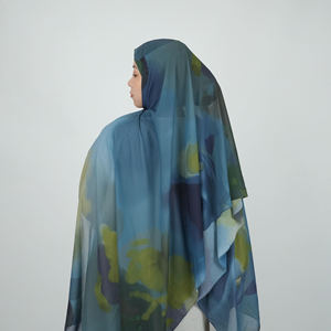 Nuevo Diseño de Moda, Hijab Turbante Largo de Seda Chifón con Estampado de Ondas para Mujeres Musulmanas, Estampado Digital de Verano - Product Image 5