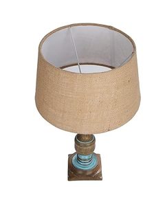 Vintage Wooden Table Lamp Burlap Shade Accent Floor Lamp Rustic Farmhouse <b>Bedside</b> <b>Reading</b> <b>Light</b> - Product Image 1