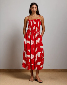Robe maxi en fausse fourrure au look éblouissant avec un magnifique imprimé floral, idéale pour les soirées d'été, design élégant, confortable et respirante - Product Image 1