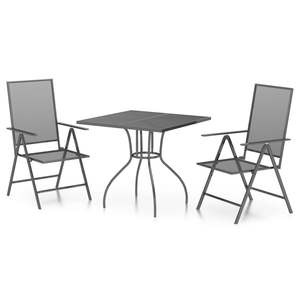 Conjunto de Comedor Plegable de Acero Antracita de Tamaño Mediano para Exteriores - Product Image 2