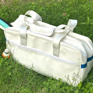 <b>White</b> Leather Tennis Racket Duffle <b>Bag</b> Water Resistant Sports Carry <b>Bag</b> - Product Image 6