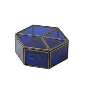 Caja de Joyería de Latón y Vidrio de Gran Tamaño con 8 Compartimentos y Paneles con Detalles en Dorado, para Regalo, Contenedor de Almacenamiento - Product Image 3
