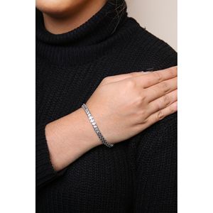 Bracciale a catena sottile in argento sterling 925 con diamanti da 7,25 pollici 1/10 carati totali, colore I-J e purezza I2-I3 - Product Image 5