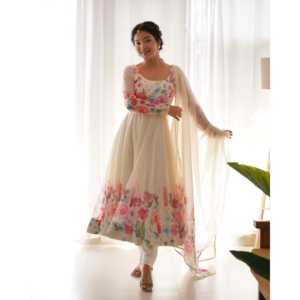 MARFIL SUAVE ORGANZA FLOR DUPTTA SET - Product Image 3