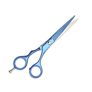 Ciseaux de coiffure professionnels Tegra Surgical de haute qualité, en acier inoxydable, revêtement bleu, pointe de lame tranchante réglable - Product Image 1