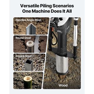 Gas Powered 37.7cc 4-Stroke Engine T <b>Post</b> <b>Driver</b> Efficient 4-Piling Sleeves Vibration-Reducing Handle Heavily Durable <b>Post</b> - Product Image 4