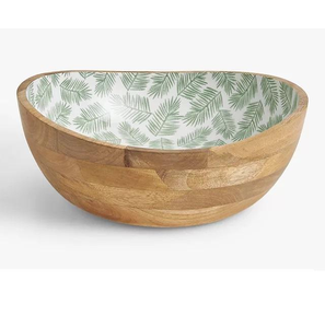 Juego de Tazones de Madera Hechos a Mano Ecológicos de Alta Calidad con Revestimiento de Esmalte para Fiestas - Product Image 1