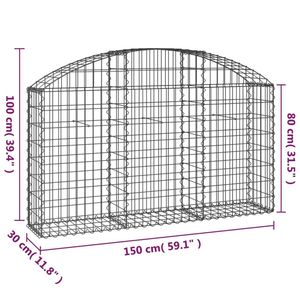 ตะกร้า gabion โค้ง59.1 "x 11.8" x 31.5 "/39.4"/"อุปสรรคเสียงเหล็กชุบสังกะสี - Product Image 5