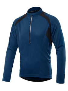 Camiseta de ciclismo de manga larga para hombre, transpirable, con protección UV, de secado rápido, para bicicleta de montaña, con cuello alto y bolsillos con cremallera - Product Image 4