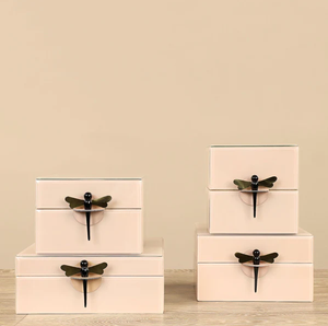 Luxury Baby Pink Color Mirror <b>Glass</b> Decorative Storage Box Key <b>Knob</b> Premium Jewelry Vanity Organizer Boxes Home Decor Lacquer - Product Image 1