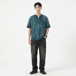 Popular Oversized <b>Vintage</b> <b>T</b> <b>Shirt</b> for Men Premium Washed Cotton Relaxed Fit V-neck Blank Streetwear Casual Urban Fashion Tee - Product Image 5