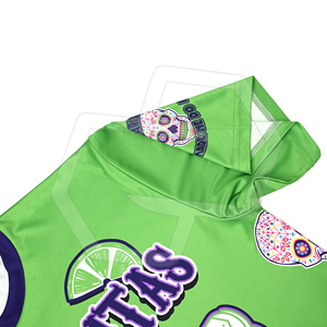 เสื้อเบสบอลโพลีเอสเตอร์สีเขียวพิมพ์ลายแบบซับลิเมชั่น คอกลม แขนสั้น สำหรับผู้ใหญ่ ใส่ได้ทั้งชายและหญิง เหมาะสำหรับฤดูร้อน ลายหัวกะโหลก เป็นมิตรกับสิ่งแวดล้อม - Product Image 4