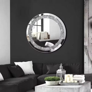 Luxury Silver <b>Crystal</b> Round Handmade Wall <b>Mirror</b> with Sparkling Decorative Frame for Living Room Home Decor From REHMAN CRAFT - Product Image 4