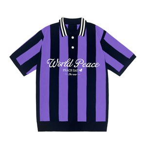 Camiseta Polo a Rayas de Manga Corta para Hombre, Personalizada al por Mayor, en Colores Contrastantes - Product Image 2