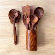 Ensemble d'ustensiles de cuisine en bois de vente chaude - Product Image 5