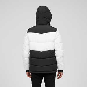 Wholesale Price High Quality Winter Wear Fluffy Cotton <b>Padded</b> Puffer Jacket Men Custom Printed Front Canvas <b>Waterproof</b> Hooded - Product Image 4