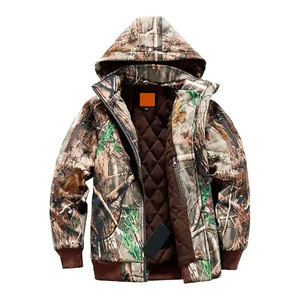Veste polaire chauffante réversible à capuche pour la chasse, fermeture éclair, coupe-vent, coque en polyester/nylon, style décontracté, pour homme, idéale pour l'hiver - Product Image 6