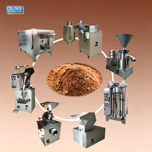 Cocoa Butter Cocoa Powder 22KW Making Machine Line Processing Plant Bean Nibs Liquor/Mass PLC Pelling Cacao <b>Paste</b> Production - Product Image 1