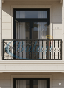 Balustre d'escalier moderne en fer forgé sans cadre avec finition résistante à la rouille pour balustrades de balcon - Product Image 2
