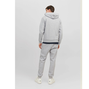 OEM Plain Light Grey Melange <b>Zip</b> <b>Up</b> Hoodie Men Fleece Sweatshirt Jacket Wholesale - Product Image 3
