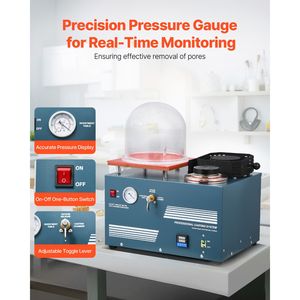 Macchina per microfusione sottovuoto all-in-one pratica con manometro di precisione, forno di fusione e porta per iniezione olio, per 3kg di cera - Product Image 5