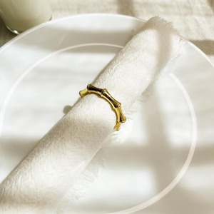 Anneaux de serviette en métal style bambou - Product Image 3