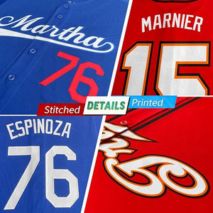 Maillots de baseball pour hommes sur mesure, respirants, 100% polyester, vêtements de sport, chemises de baseball à boutons sur le devant, impression par sublimation - Product Image 5