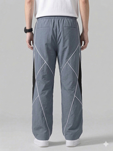 Pantalon de survêtement pour homme 100 % nylon, grande taille, avec cordon de serrage, coupe ample, respirant, empiècements latéraux, style streetwear, impression personnalisée OEM - Product Image 2