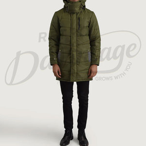 Premium Men Faux <b>Leather</b> Puffer <b>Jacket</b> Hooded Quilted Winter Coat Warm Padded Outerwear - Product Image 6
