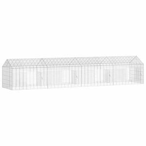 Cage à lapin en acier galvanisé argenté 400 x 78 x 78 cm pour animaux de compagnie - Product Image 5