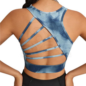 Sujetador deportivo de sublimación para mujer, de ajuste cómodo, fabricado con tela elástica de alto rendimiento para actividades de fitness, yoga y gimnasio. - Product Image 3
