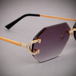 New Arrivals Retro Rimless Diamond Cut Edge Women Metal <b>Frame</b> Custom Shades Moissanite Diamond Man Sunglasses 2026 High Quality - Product Image 3