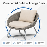 Chaise longue d'extérieur moderne en rotin tressé et aluminium pour hôtels et complexes hôteliers, mobilier de jardin et de terrasse