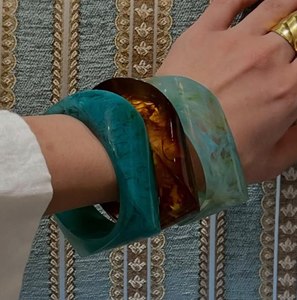 Elegant Style <b>Jade</b> <b>Bangle</b> Bracelets Women's Classic Style Multi Color Stackable <b>Bangles</b> Jewelry Fashion Accessory For Girls - Product Image 6
