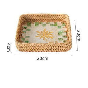 Sustainable Rattan Crafts Durable <b>Woven</b> <b>Baskets</b> Trays Modern Home Decor - Product Image 1