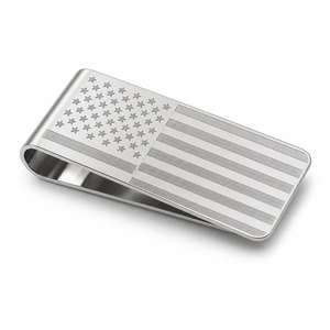 Pince à billets en métal souvenir du 250e anniversaire de l'Amérique |   Impression sérigraphique personnalisée gravée |   Cadeau promotionnel patriotique - Product Image 3