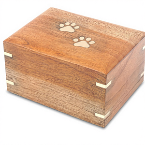 Handmade Wooden Pet Urn Rectangle Paw Print Memorial <b>Box</b> <b>for</b> Cats Durable <b>Ash</b> Holder Home Display - Product Image 3