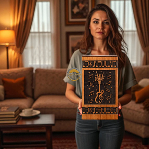 Urne funéraire artisanale en forme de guitare pour musicien et urne funéraire en bois naturel pour cendres, boîte artistique commémorative par AYAANS - Product Image 2