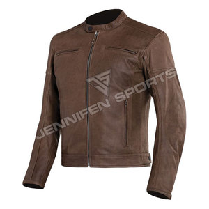 Chaqueta de Motociclista Personalizada para Hombre, de Piel de Cabra de Primera Calidad, Totalmente Curtida Vegetalmente, con Cuello Camisero y Cierre de Cremallera - Product Image 3