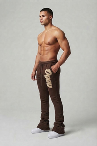 Pantalones de chándal apilados de corte ajustado para hombre, pantalones de chándal apilados de invierno para hombre, pantalones apilados de invierno para hombre - Product Image 5