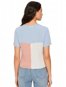 Oneten Apparel <b>Women</b> Color Block Short Sleeve Crew Neck 100% Cotton <b>Loose</b> Fit Anti-Pilling T <b>Shirt</b> Summer Casual Top - Product Image 2
