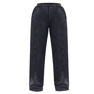 Ensemble femme délavé à l'acide, 100% coton épais, pantalon de survêtement coupe droite ajustée et ensemble crop top pour femme - Product Image 4