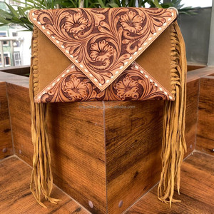 กระเป๋าหนังนิ่มสะพายข้างสำหรับผู้หญิง, กระเป๋าคลัทช์ทรงซองจดหมายสไตล์ตะวันตก - Product Image 3