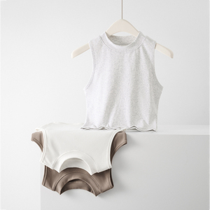 Top Corto Personalizado de Alta Calidad para Mujer, Top Básico de Punto Acanalado de Algodón y Elastano, Top Corto Blanco Elástico para Mujer - Product Image 3