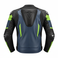 Jaket Kulit Tim Balap Profesional dengan Patch & Warna Sponsor Kustom