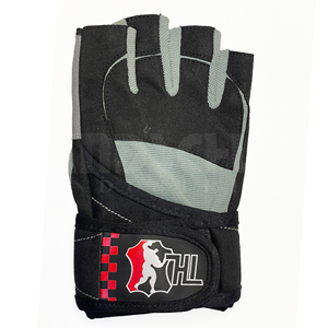 Gants de musculation professionnels gris et noirs avec bandes de maintien robustes pour les poignets |   Poignée antidérapante de qualité supérieure pour un équipement de musculation ultime - Product Image 4