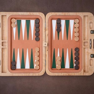 Factory Custom High-Quality Luxury <b>Backgammon</b> <b>Set</b> Includes Leather PU Leather Table Board Clock Chess Dice Pieces Foldable - Product Image 3