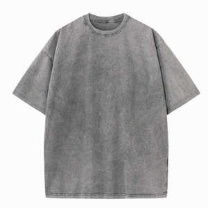เสื้อยืดโอเวอร์ไซส์แบบฟอกสี โพลีเอสเตอร์/คอตตอน เนื้อหนา สไตล์วินเทจ ซักแล้ว ใส่สบาย เป็นมิตรกับสิ่งแวดล้อม ระบายอากาศได้ดี สตรีทแวร์ รับสกรีนโลโก้ - Product Image 1