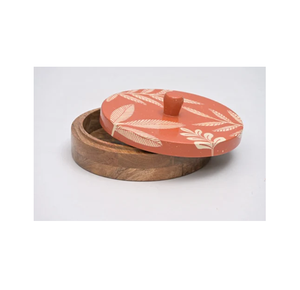 Design Eco-Friendly wood Enamel Printed Casserole <b>Pot</b> Fully Handcrafted Wood Hand Grip for at best price - Product Image 2
